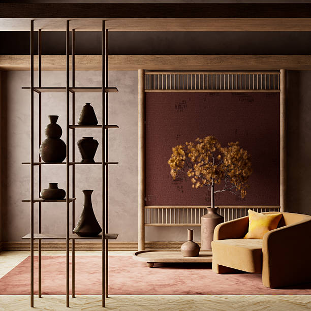 istock Tranquil elegance in a Japanese inspired interior. 3D illustration 2223341344