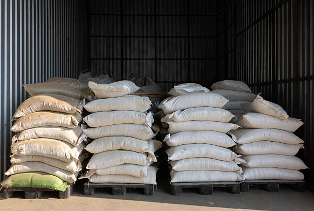 istock Animal feed ingredients bags stacking in farm. 2223343958