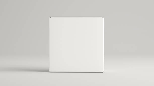 White packaging gift box - 3d rendering mock up. stock photo