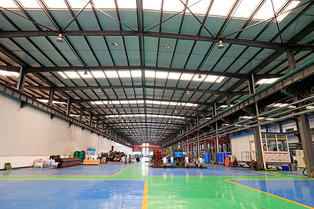 Strip steel and machinery in the workshop