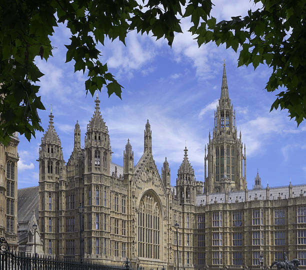 Palace of Westminster detail showing the Central Tower.
