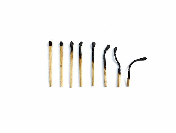 istock Burn and whole matches on white background 2223356179