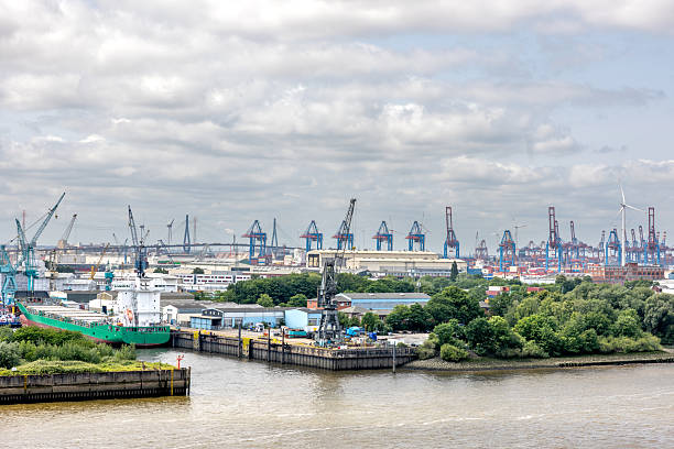 istock Port cranes. Cargo ship. Industrial skyline. 2223356809