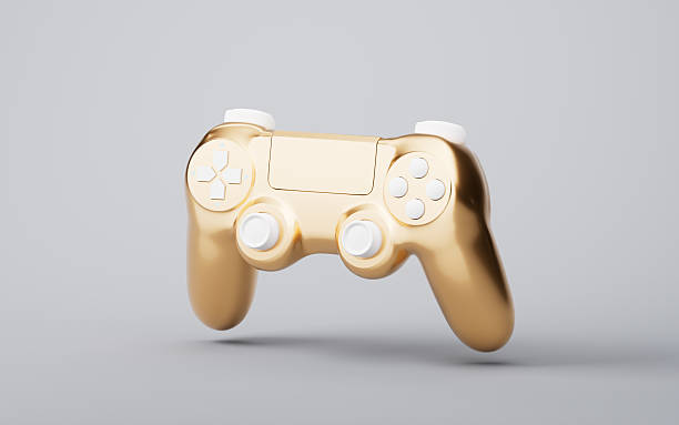 istock Golden gamepad with game recreation concept, 3d rendering. 2223357181
