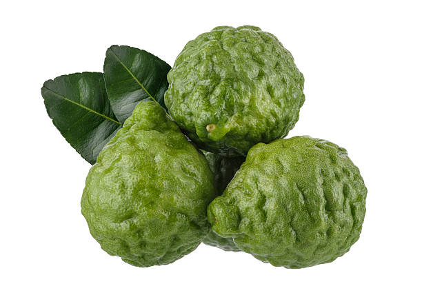 istock Fresh Green Kaffir Lime Fruits isolated on a white background 2223361726
