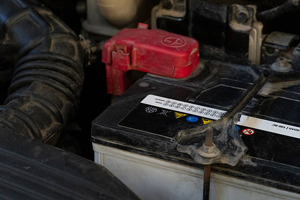 istock Car Battery Terminal Under the Hood 2223372029