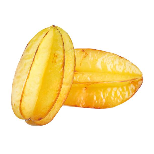 istock Ripe starfruit on a white background showcasing its unique shape and vibrant color. 2223381328