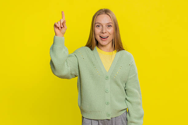 istock Inspired young woman having good idea, plan, startup, showing inspiration motivation Eureka gesture 2223392424