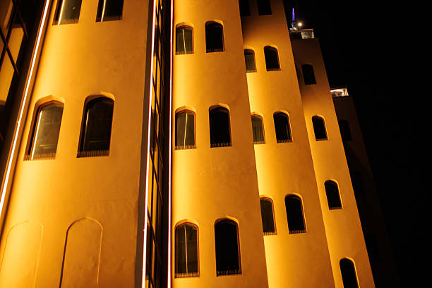 Spain, Mallorca, Palma, April 29, 2025 - Full frame of balconies of an modern apartment building