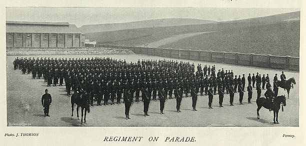 istock Military history, British army, Royal Irish Rifles regiment on parade, Victorian 19th Century vintage illustration 2223393606