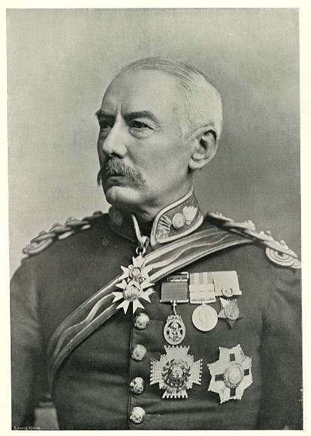Military history, British Army officer, Major-General, Medals on his chest, Victorian 19th Century vintage illustration