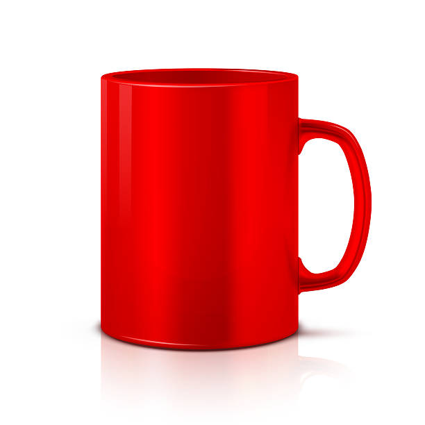 istock Realistic Red Ceramic Coffee Mug Isolated on White Background with Clean Shadows and Glossy Highlights, Ideal for Branding, Product Mockups, or Promotional Designs 2223399164