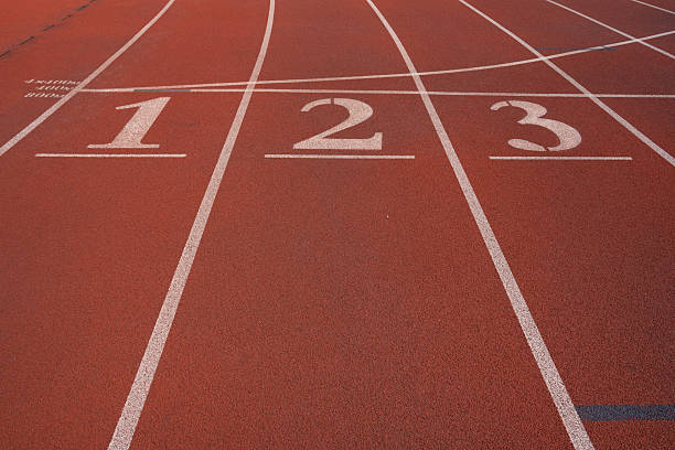 istock Sports field track, numbers 2223399580