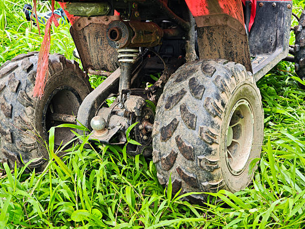 istock ATV wheels in the garden 2223409286