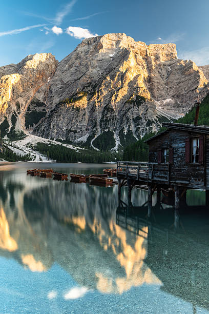 istock Summer at Lago di Braies or Pragser Wildsee at sunset. 2223411021