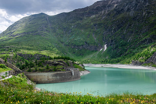 Hydroelectric Dam at Stausee Margaritze in Austria Alps