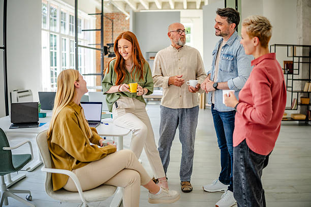 istock Collaborative teamwork in a Scandinavian office fostering innovative ideas and professional development 2223424121