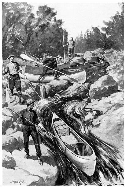Antique magazine image: Traveling in Canada
