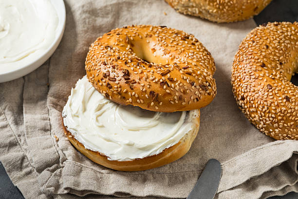 istock Homemade Everything Bagel with Cream Cheese 2223438321