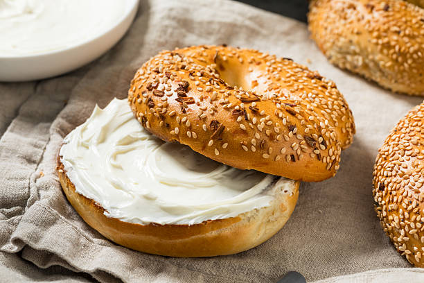 istock Homemade Everything Bagel with Cream Cheese 2223438386