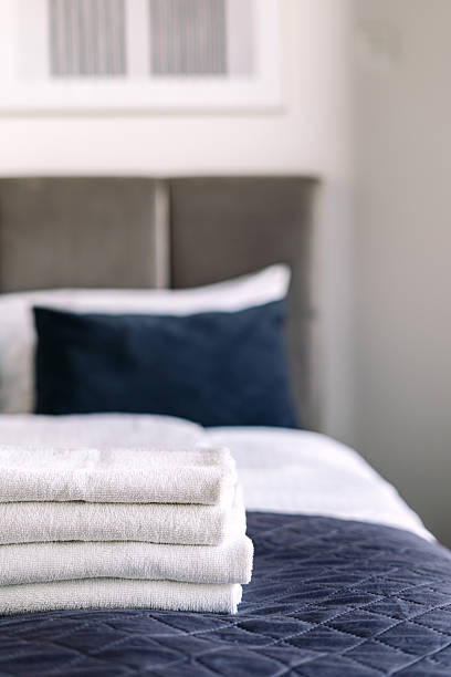 istock Comfortable hotel suite featuring cozy bed and fresh linens in morning light 2223440780