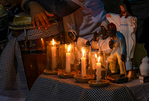istock Altar with saints and Umbanda entities in the streets 2223443135
