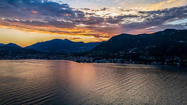 istock Panoramic Sunset over Lake Como with Mountain Silhouettes 2223454966