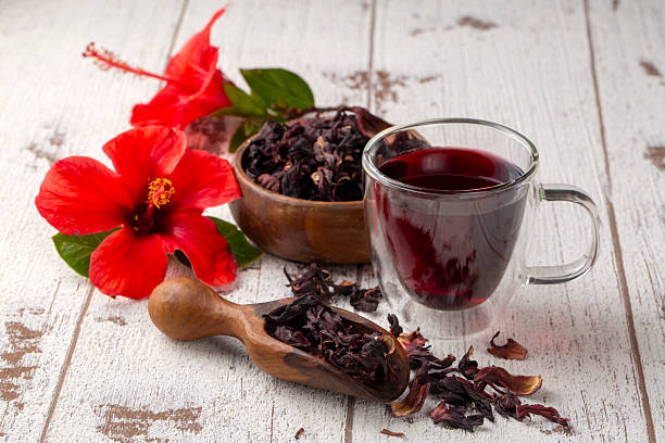 istock Hibiscus tea, flower and dry blossom 2223455008