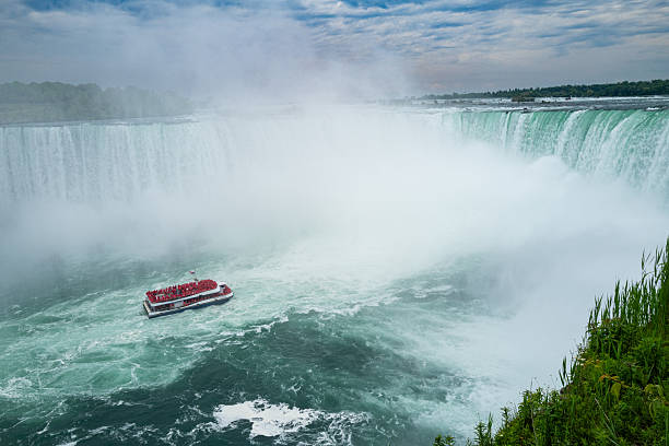 istock Boat approaching Horseshoe Falls, Ontario. 2223464954