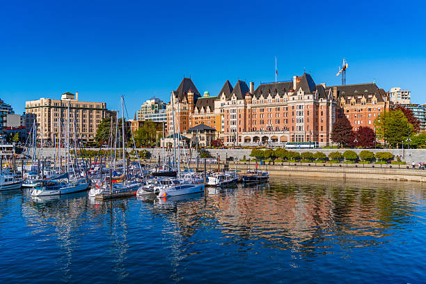 Fairmont Empress Hotel and Inner Harbour in Victoria, Canada