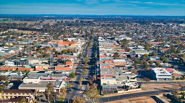 istock Central business district of Yarrawonga from above on clear day 2223466100