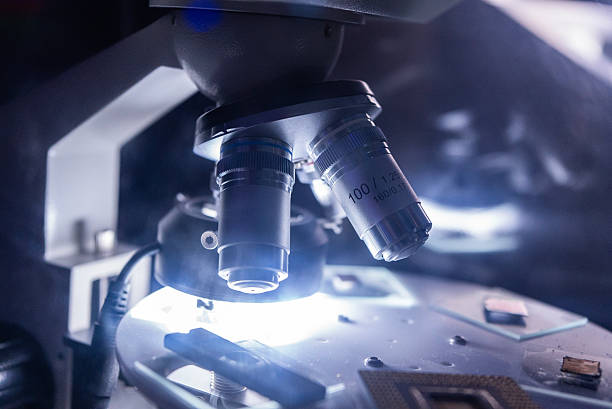 istock Close Up Of Microscope Lenses 2223480719