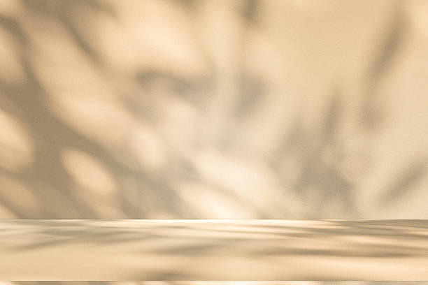 istock Studio style background wall decoration presentation uses white and beige tones. with shadows cast from a nearby window, concept creating a decorative 2223481495