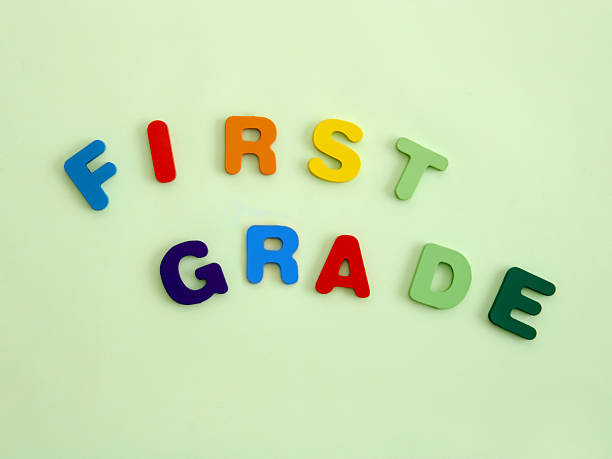 istock The multi colored wooden letters form the expression First grade, referring to school days. 2223495048