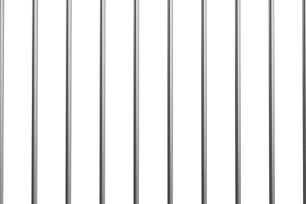 istock 3d rendering of prison iron bars isolated on white background 2223496082