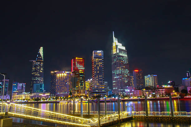 Ho Chi Minh city at night by the river