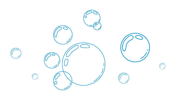 istock Bubbles fizzy foam doodle sketch hand drawn. Line shampoo bubbles, champagne gas linear. Water balls. sparkles. 2223501596