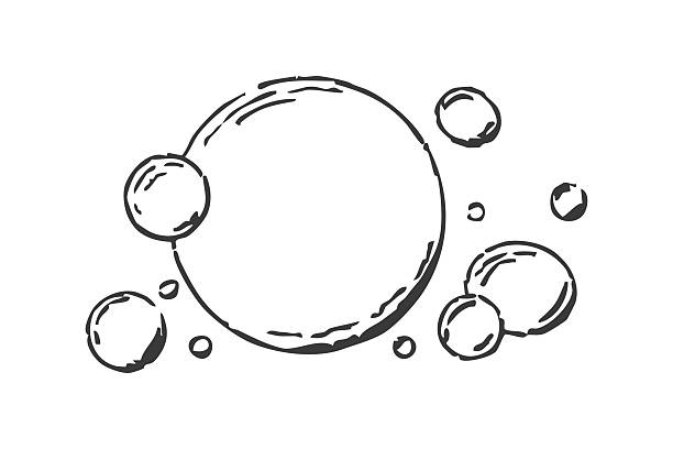 istock Bubbles fizzy foam doodle sketch hand drawn. Line shampoo bubbles, champagne gas linear. Water balls. sparkles. 2223501683