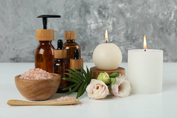 istock Spa composition with cosmetic products on white table 2223505736