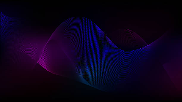 istock Tech neon sound radio neural waves. Artificial electricity magnetic beams. Speed 3d spiral eclipse background. Fabric line blue, pink and purple violet. Smokey trail network. 2223506242