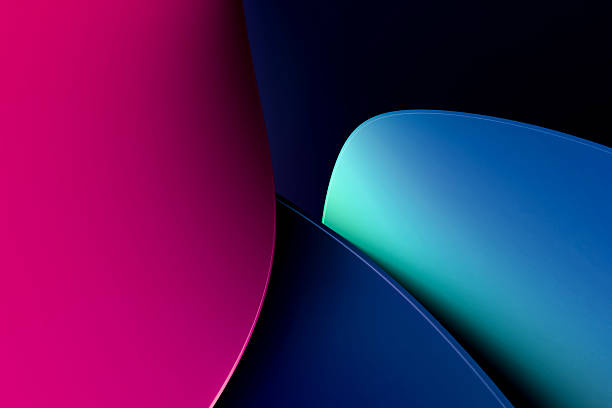 istock Vibrant abstract background with flowing pink, blue, and teal curves, creating a dynamic and colorful modern design 2223506995