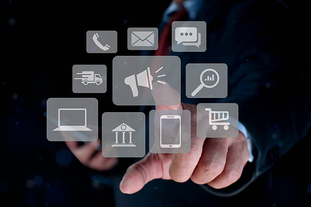 istock Marketing automation. Innovative Marketing Automation Solutions. Success Digital System Technology Advertising Social Media And Email Marketing Concept 2223507543