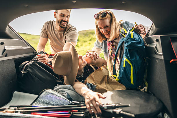 istock Friends Preparing Picnic From Stuffs From Car 2223511272