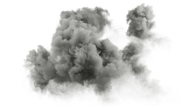 istock Dynamic stormy weather clouds clipart on white backgrounds 3d illustrations 2223513919