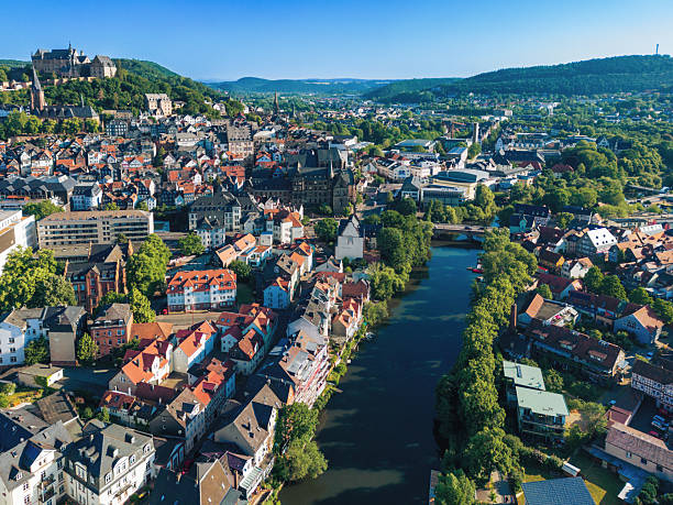 istock aeial view on historic Marburg from rive side 2223514500