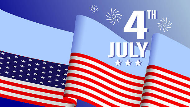 istock Celebration of 4th of july with american flags and fireworks 2223514528