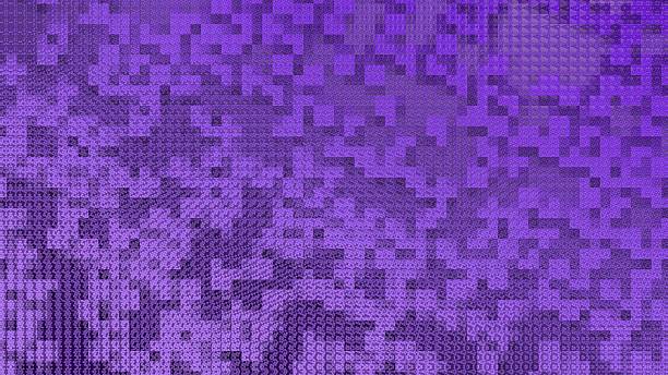 Abstract pixelated purple background with varying shades and subtle digital texture, ideal for technology themes