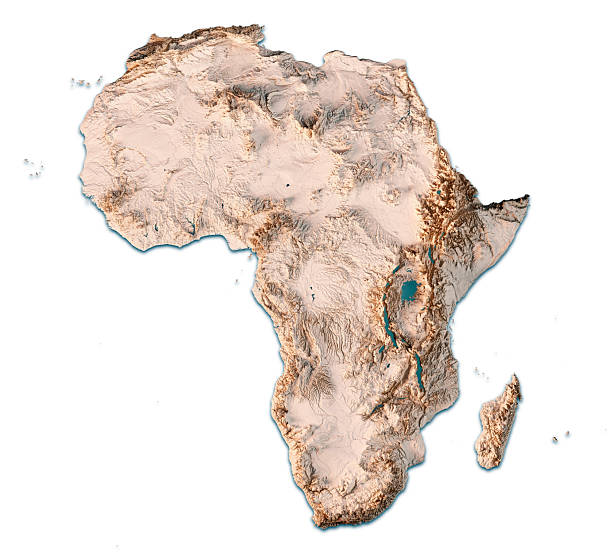 istock Africa Continent 3D Render Topographic Map Isolated Neutral 2223524698