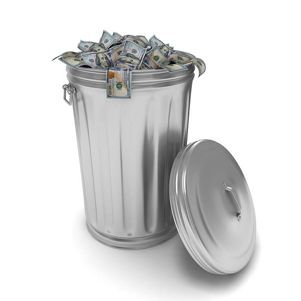 Money us dollar finance crisis garbage trash