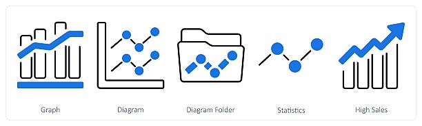 istock A set of 5 mix icons as graph, diagram, diagram folder 2223525183